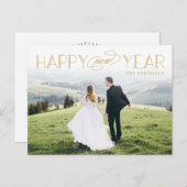 Klassieke header bewerkbare kleur nieuwjaarskaart feestdagenkaart (Voorkant / Achterkant)