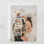 Klassieke hedendaagse multi-foto bruiloft bedankkaart (Voorkant)