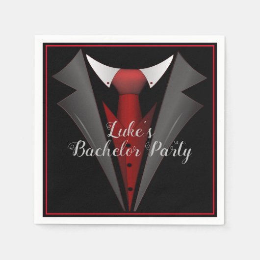 Klassieke heer rode stropdas servet (Voorkant)
