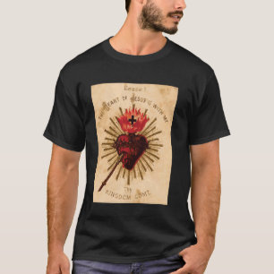 Klassieke Heilige Hart van Jezus Katholieke Kunst T-shirt