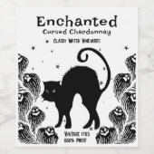 Klassieke heks betoverd vervloekte chardonnay wijn etiket (Enkel label)