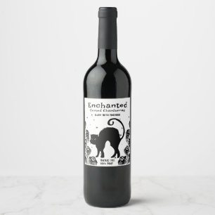 Klassieke heks betoverd vervloekte chardonnay wijn etiket