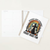 Klassieke Heks Halloween Kerkhof Silhouet Kunst_1 Planner (Display)