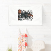 Klassieke Heks Vogelverschrikker Halloween Pompoen Spandoek (Insitu)