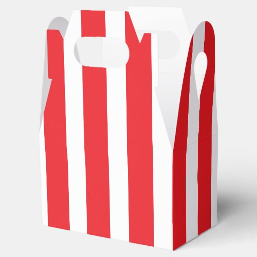 Klassieke Helder Rood en Wit Gestreepte Kleine Zaa Bedankdoosjes (Geopend)