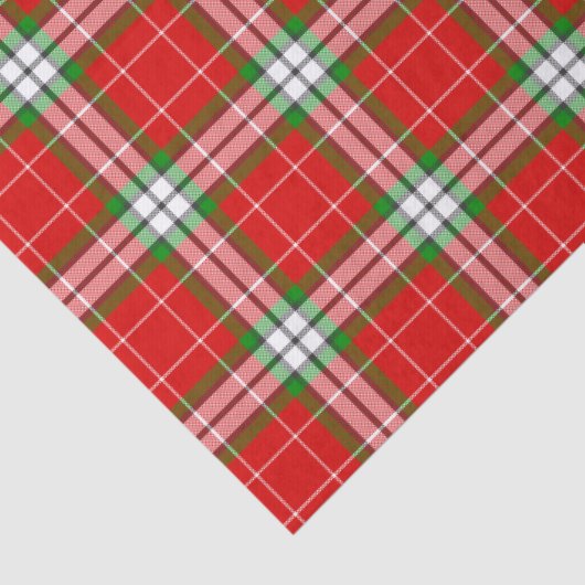 Klassieke helder rood groene tartan plaid tissuepapier (Detail)