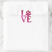 Klassieke helder roze liefde vierkante sticker (Tas)