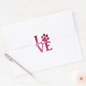 Klassieke helder roze liefde vierkante sticker (Envelop)