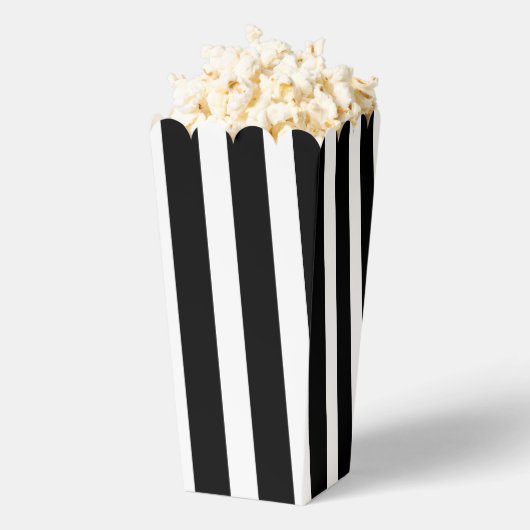 Klassieke heldere zwart-wit gestreepte popcorn bedankdoosjes (Popped)