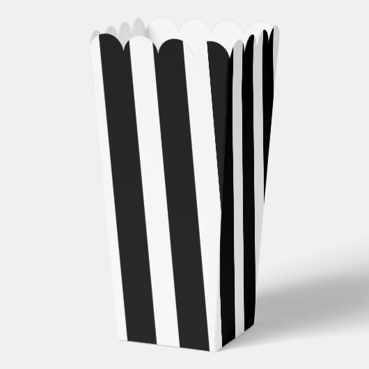 Klassieke heldere zwart-wit gestreepte popcorn bedankdoosjes (Voorkant)