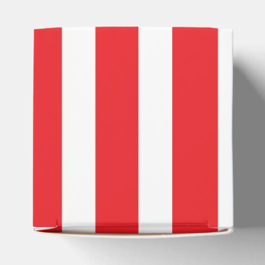 Klassieke helderrode en witte gestreepte klassieke bedankdoosjes (Bovenkant)