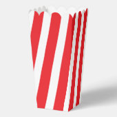 Klassieke helderrode en witte gestreepte popcorn bedankdoosjes (Achterkant)