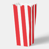 Klassieke helderrode en witte gestreepte popcorn bedankdoosjes (Voorkant)