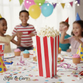 Klassieke helderrode en witte gestreepte popcorn bedankdoosjes