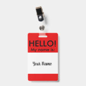 KLASSIEKE HELLO BADGE (Voorzijde met clip)