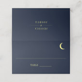 Klassieke hemelmaan bruiloft plaatskaartje (Buitenkant ongevouwen)