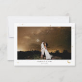 Klassieke hemelse gouden maan sterren foto bruilof bedankkaart (Achterkant)