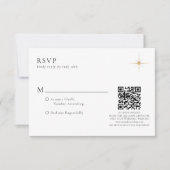 Klassieke hemelse gouden sterren bruiloft QR-code RSVP Kaartje (Voorkant)