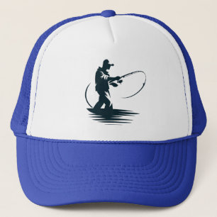 Klassieke hengelaar - visser silhouet trucker pet