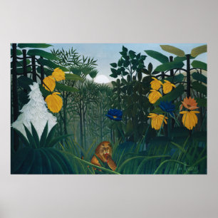 Klassieke Henri Rousseau Jungle Leeuw Bekende Kuns Poster