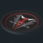 Klassieke Heren Rode Das Papieren Bordje<br><div class="desc">*Aanpassen door uw tekst toe te voegen.</div>