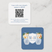 Klassieke Herfst Bloemen QR Code Huwelijk RSVP Informatiekaartje (Voorkant / Achterkant)