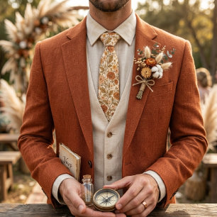 Klassieke herfst bloemige elegantie stropdas