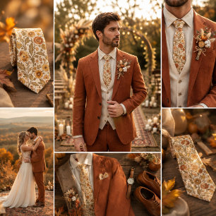 Klassieke herfst bloemige elegantie stropdas