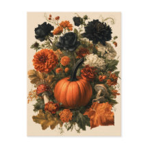Klassieke herfst botanische illustratie met pompoe