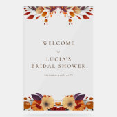 Klassieke herfst droge wilde bloem bruiloftsshower acryl bord (Voorkant)