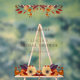 Klassieke herfst droge wilde bloem bruiloftsshower acryl bord