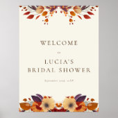 Klassieke herfst droge wilde bloem bruiloftsshower poster (Voorkant)