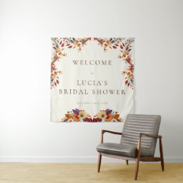 Klassieke herfst droge wilde bloem bruiloftsshower wandkleed