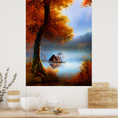 Klassieke herfst een knuffel een knuffelblad uit h poster (Keuken)