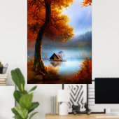 Klassieke herfst een knuffel een knuffelblad uit h poster (Thuiskantoor)