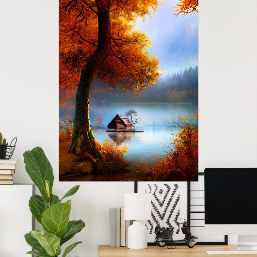 Klassieke herfst een knuffel een knuffelblad uit h poster (Thuiskantoor)