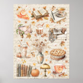 Klassieke herfst-eigen boek voedsel esthetiek poster (Voorkant)