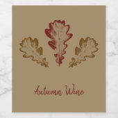 Klassieke herfst eiken bladeren wijn etiket (Enkel label)