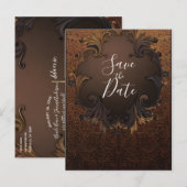Klassieke herfst gouden bladeren Save the Date Aankondigingskaart (Voorkant / Achterkant)