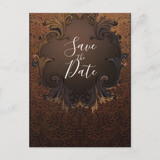 Klassieke herfst gouden bladeren Save the Date Aankondigingskaart (Voorkant)