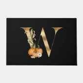 Klassieke Herfst Monogram W met pompoenen Deurmat (Voorkant)