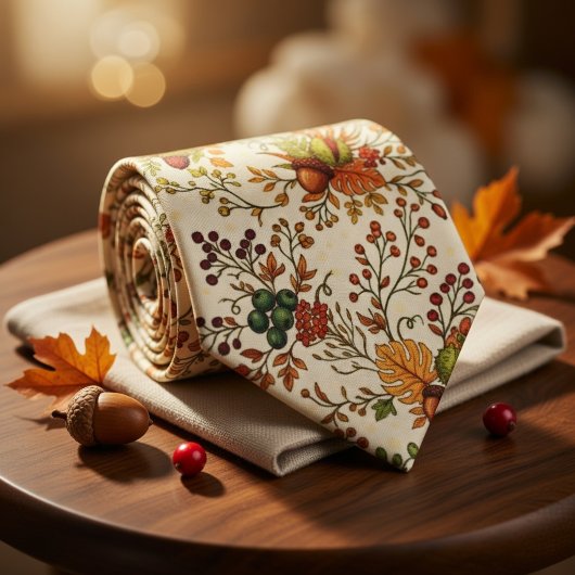 Klassieke herfst-oogst botanische motief stropdas