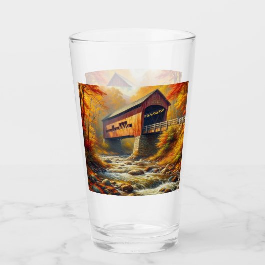 Klassieke, herfst overdekte brug glas (Voorkant)