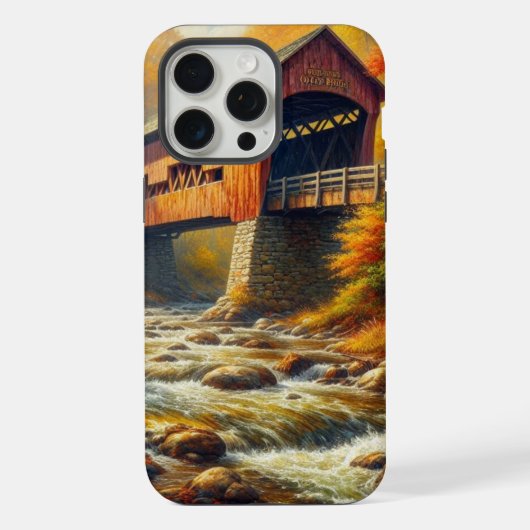 Klassieke, herfst overdekte brug iPhone hoesje (Achterkant)