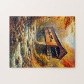 Klassieke, herfst overdekte brug legpuzzel (Horizontaal)