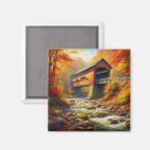 Klassieke, herfst overdekte brug magneet (Voorkant / Achterkant)