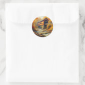 Klassieke, herfst overdekte brug ronde sticker (Tas)