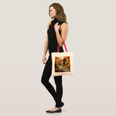 Klassieke, herfst overdekte brug tote bag (Voorkant (model))