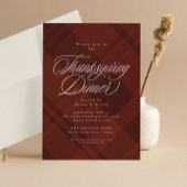 Klassieke herfst plaid Thanksgiving Diner Kaart