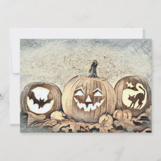 Klassieke herfst pompoenen herfstkleuren aquarel kaart